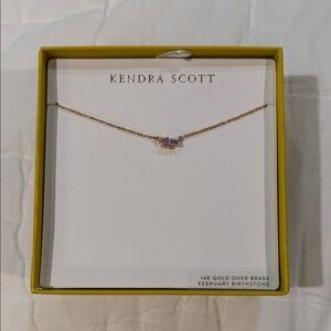 Kendra Scott Gold Necklace with Amethyst Accent